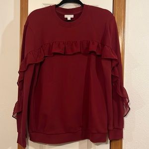 Ruffle Sweatshirt Size M